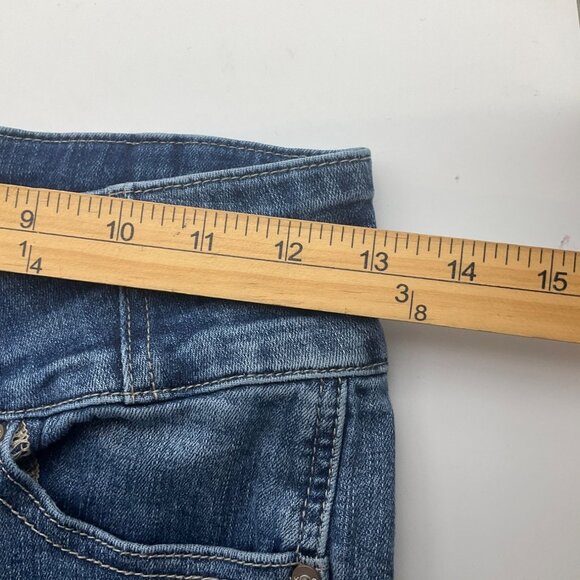 Kancan 5-26 High-Waisted Light Distressed Flare Jeans Denim Frayed Hem Tall - Picture 5 of 11